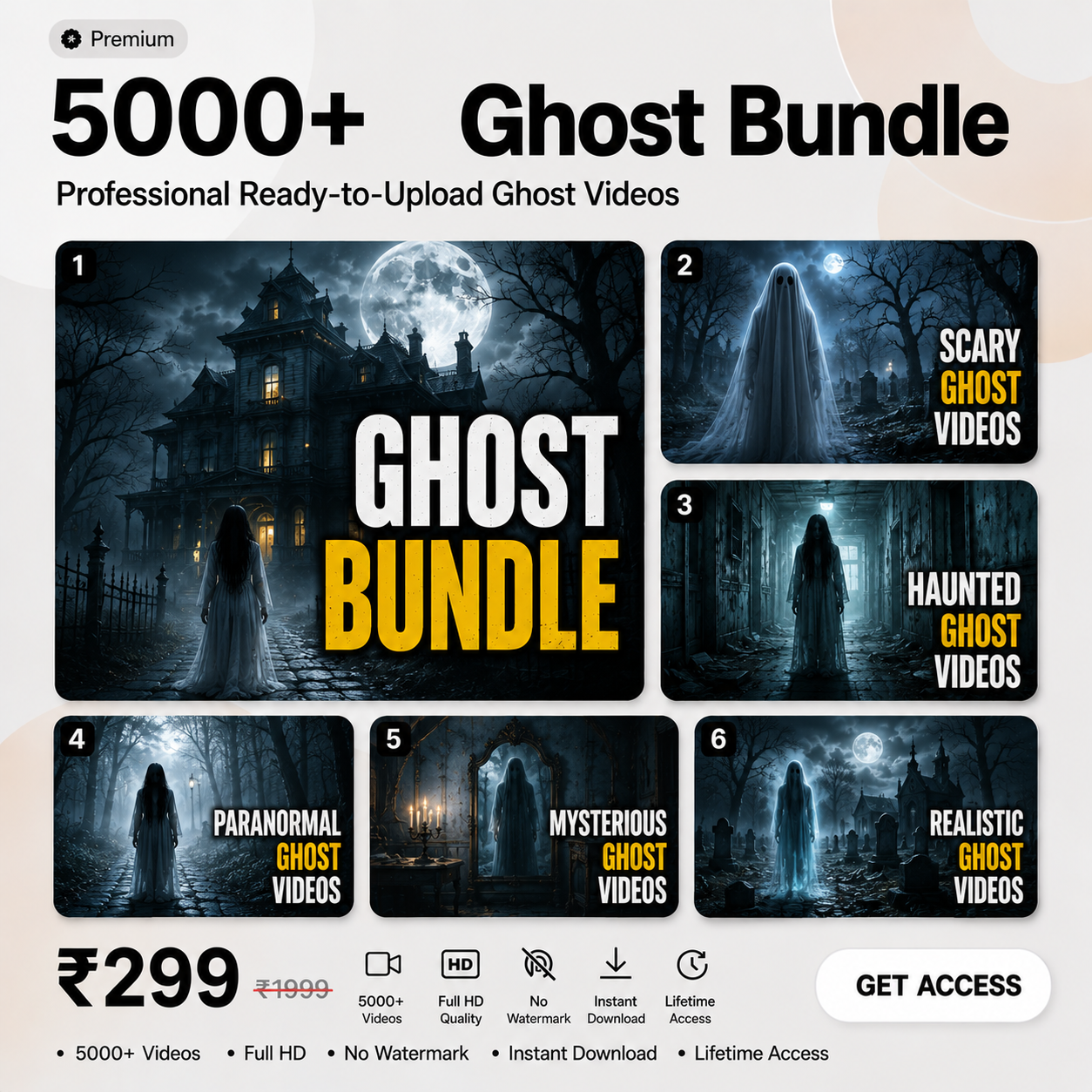 5000+ Ghost Videos Bundle | Ready-to-Upload Horror Reels Pack