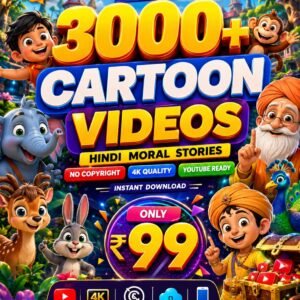 3000+ Cartoon Videos Bundle | Hindi Moral Stories | HD 4K Animated Videos | Instant Download
