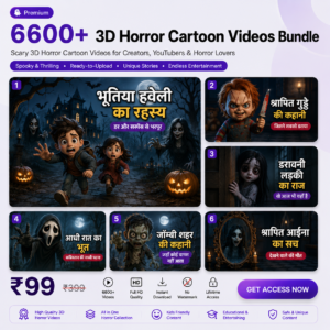 6600+ 3D Horror Cartoon Videos Bundle
